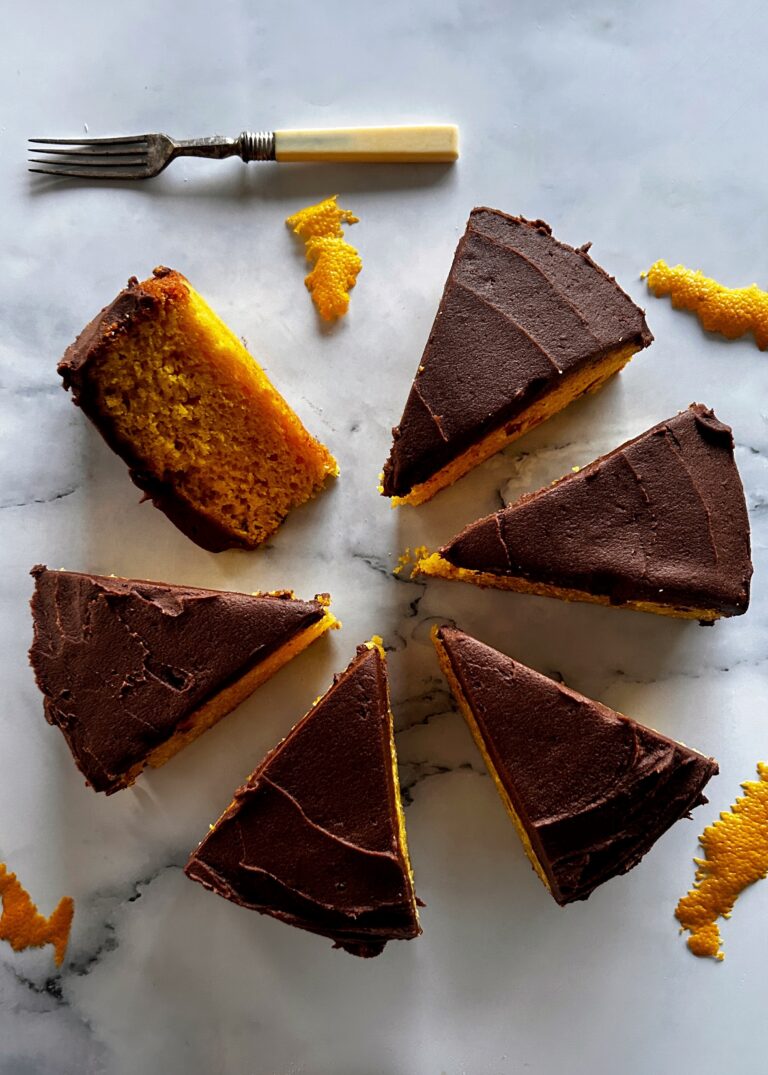 Orange Cake with Chocolate Frosting